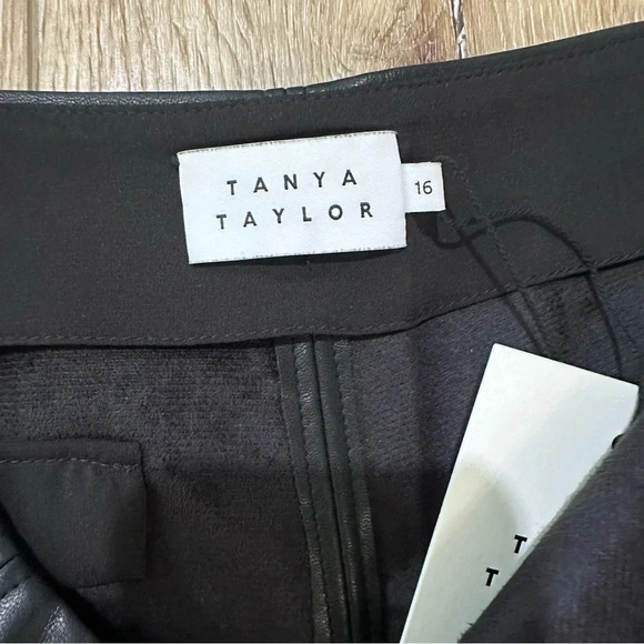 Tanya Taylor Adler Pant Black Straight-Leg with Side Slits at Hem Sz 16 NWT - Picture 8 of 12